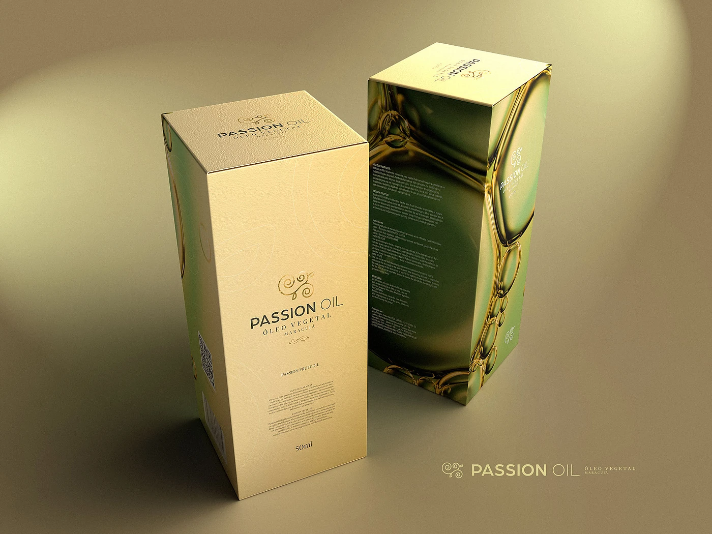 Passion Oil · Embalagem em 3D