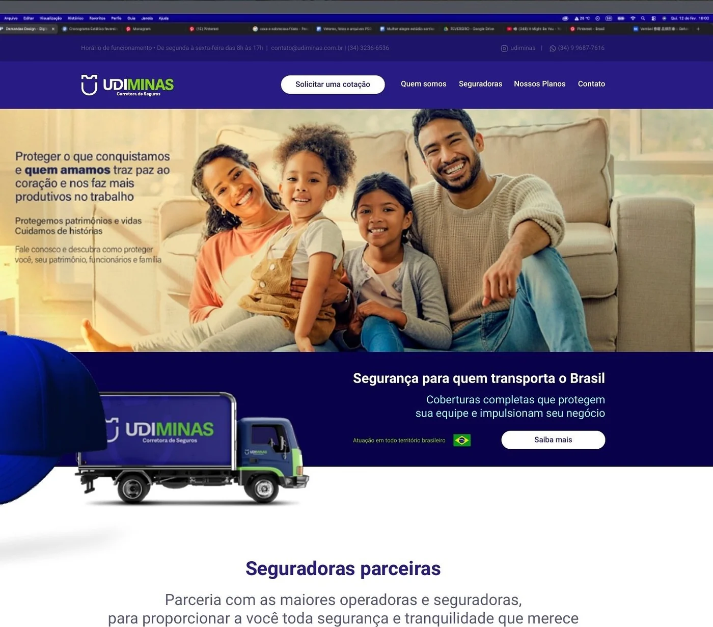 Udiminas · Site